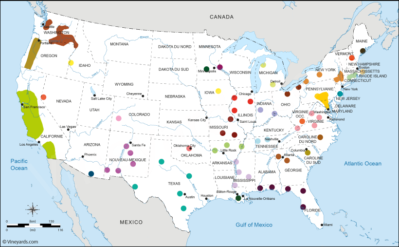 USA Wine Map
